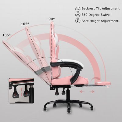 ALINUNU Metal Tipo Metal Alto Volte Vídeo Ergonômico PC de corrida Cadeira de jogos com apoio de pé