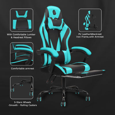 Modern Design High Back Video Ergonomic Racing Gaming Chair com apoio de pé acessível