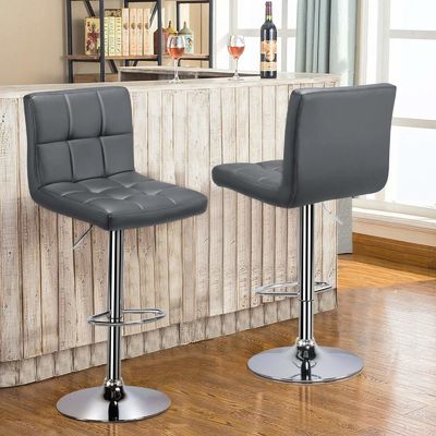 Banquinhas de bar modernas de altura ajustável Banquinhas de bar cadeira giratória de couro genuíno