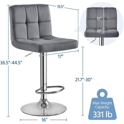 Poltronas de bar modernas de altura ajustável de altura de balcão Poltronas de bar giratórias de PU cadeira de couro