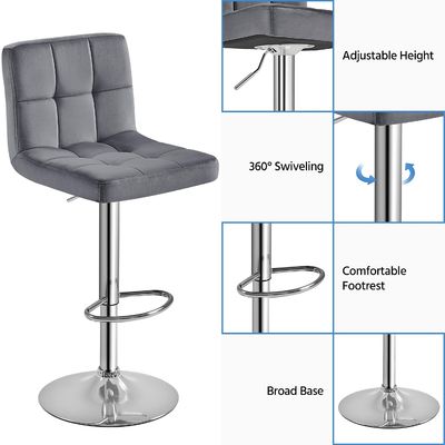 Poltronas de bar modernas de altura ajustável de altura de balcão Poltronas de bar giratórias de PU cadeira de couro