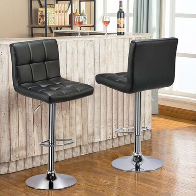 19.5&quot;D x 17&quot;W x 36.5&quot;H Barstools modernos com altura ajustável e cuero de PU giratório