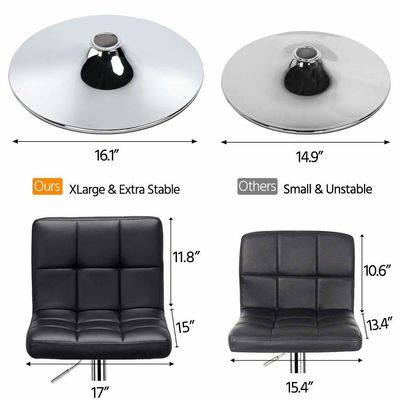 19.5&quot;D x 17&quot;W x 36.5&quot;H Barstools modernos com altura ajustável e cuero de PU giratório