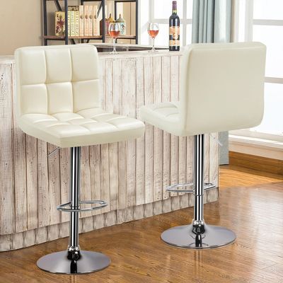 Modern Counter Height Barstools giratórios Cadeira de couro de PU ajustável em altura da ALINUNU