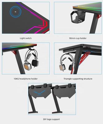 Mesa de computador Excelente mesa de jogos ajustável de metal para mobiliário de escritório comercial