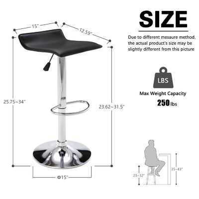 Mobiliário comercial ALINUNU Modern Swivel PU Leather Bar Stools para Mobiliário de Bar