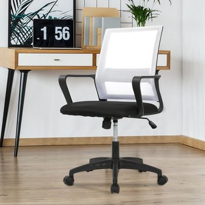 Home Office Cadeira de malha ergonômica com altura ajustável e design moderno