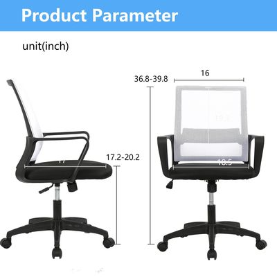 Home Office Cadeira de malha ergonômica com altura ajustável e design moderno