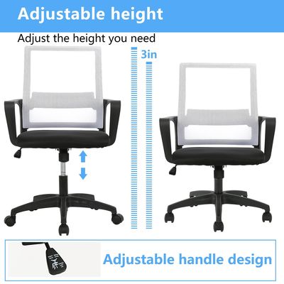 Home Office Cadeira de malha ergonômica com altura ajustável e design moderno