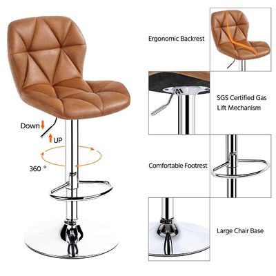 Alinunu's Modern PU Leather Swivel High Bar Stools para Bar Room Restarant Mobiliário