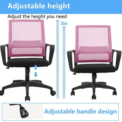Cadeira de escritório de malha ergonômica 360 Roteador de altura ajustável Função de poltrona reclinável para escritório em casa