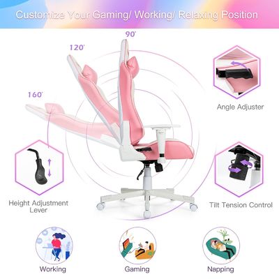 Cor personalizável ALINUNU Laboratório Secreto Cadeira de jogo de corrida 29&quot;D x 29&quot;W x 49.5&quot;H