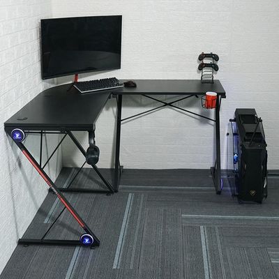 Espaço de trabalho Escritório Doméstico Mesa de jogos de computador em forma de L com suporte de monitor de canto redondo