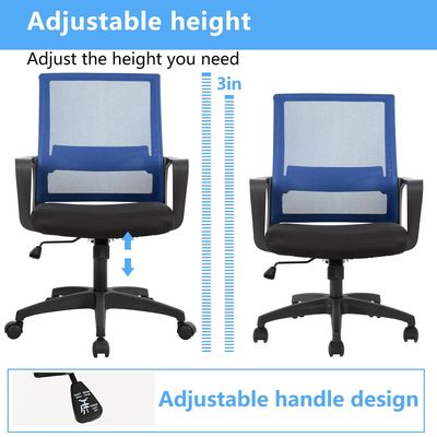 Cadeira de escritório de malha giratória ergonômica de cor personalizada com tipo e design de ferro