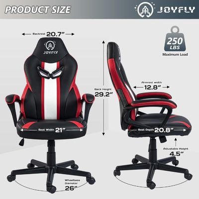ALINUNU Metal Frame Racing Gaming Chair com suporte lombar e design ergonômico