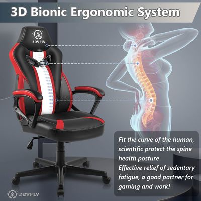 ALINUNU Metal Frame Racing Gaming Chair com suporte lombar e design ergonômico