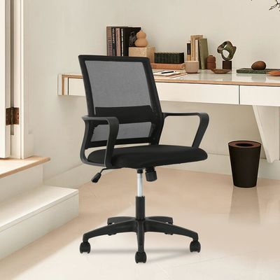 ALINUNU cadeira de escritório de computador com malha ergonômica cadeira giratória de escritório moderna com estrutura de ferro