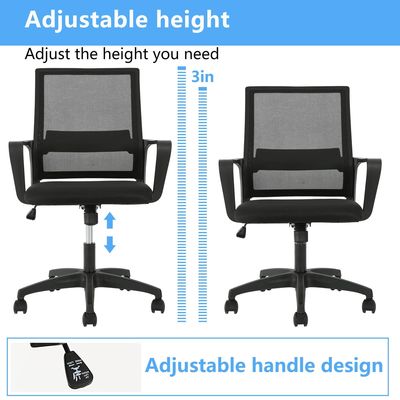 ALINUNU cadeira de escritório de computador com malha ergonômica cadeira giratória de escritório moderna com estrutura de ferro