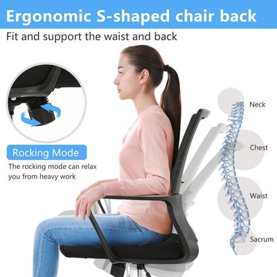 ALINUNU cadeira de escritório de computador com malha ergonômica cadeira giratória de escritório moderna com estrutura de ferro