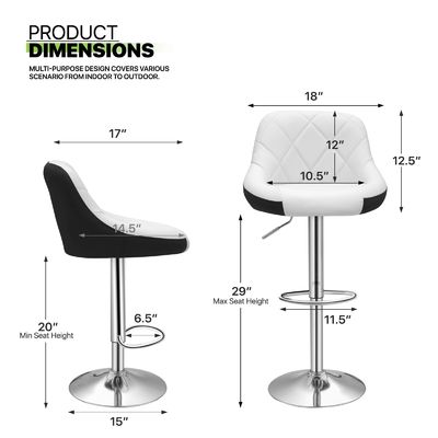 Mobiliário comercial ALINUNU Barstools giratórios com altura ajustável para refeições modernas