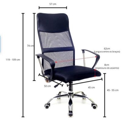 Espaços de trabalho modernos Cadeira giratória de escritório com estrutura de aço inoxidável e cor personalizada