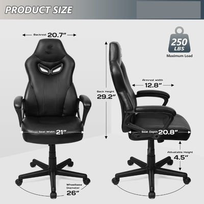 ALINUNU Directo Suporte Lumbar Cadeira de Jogo de Corrida para Adultos 21&quot;D x 25&quot;W x 43&quot;H