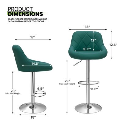 Modern Dining Bar Stool High Chair com Altura de Contador Ajustável Girável da ALINUNU