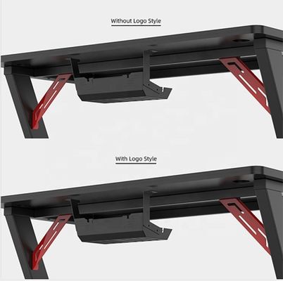 Mesa de computador de mobiliário comercial com sistema de iluminação RGB e design ajustável