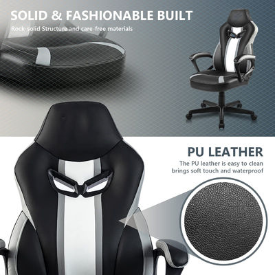 Cadeira giratória de corrida ergonômica moderna com suporte lombar ajustável