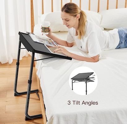 Mesa de TV dobrável ajustável para móveis domésticos de sala de estar 6 alturas e 3 ângulos de inclinação
