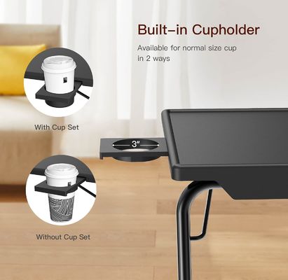 Mesa de TV dobrável ajustável para móveis domésticos de sala de estar 6 alturas e 3 ângulos de inclinação