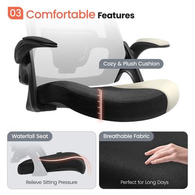 Flip-up Armrest Mesh Executivo Suporte Lúbar cadeira giratória para Home Office por Alinunu