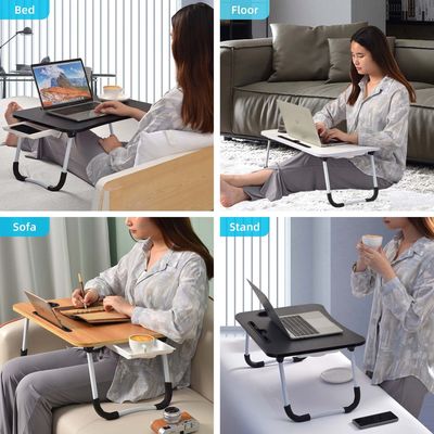 Caixa portátil dobrável de computador portátil de cama de mesa de escritório com suporte de copo 15.7 &quot;D x 23.6&quot; W x 11 &quot;H