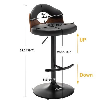 Modern Design Mid Century Barstools Cadeiras giratórias ajustáveis para a ilha da cozinha