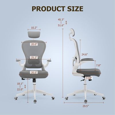 Cadeira giratória moderna com braços flexíveis Tipo de metal Cadeira de escritório ergonômica para o escritório