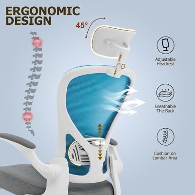 Cadeira giratória moderna com braços flexíveis Tipo de metal Cadeira de escritório ergonômica para o escritório