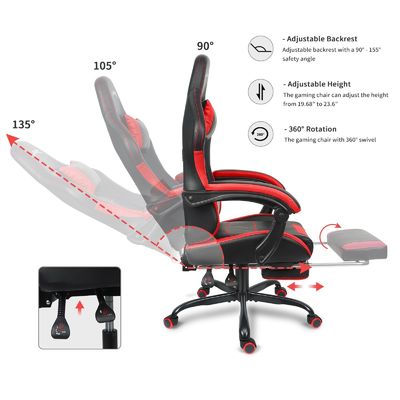 Cadeira de jogos de metal de cor personalizada com altura ajustável e suporte lombar