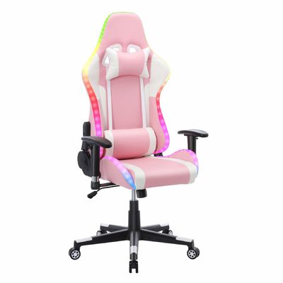 Cadeira de jogos de computador ajustável com função de massagem e LED Light Bar ALINUNU
