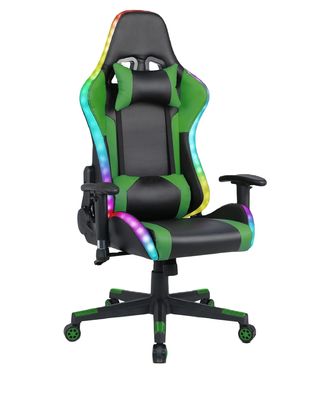 Cadeira de jogos ALINUNU com barra de luz LED e função de massagem