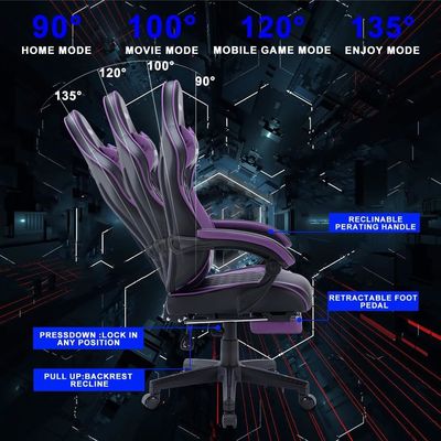 Sala de jogos de computador Cadeira de jogos dobrável com design ergonômico e massagem giratória