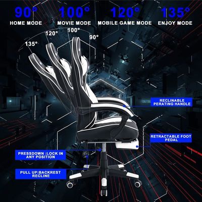 Cadeira de jogo moderna de escorpião de couro ergonômica para sala de jogos de computador