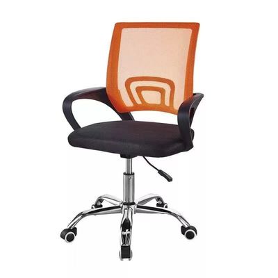 Cadeira de escritório de malha ergonômica de apoio de braço fixo ajustável com base metálica