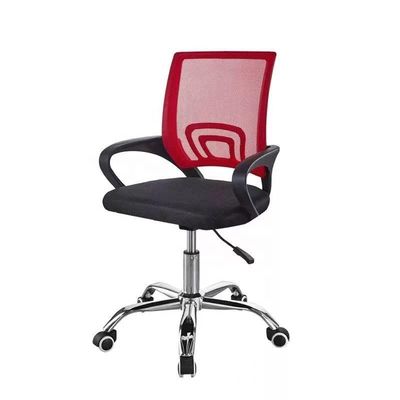 Cadeira de escritório de malha ergonômica de apoio de braço fixo ajustável com base metálica