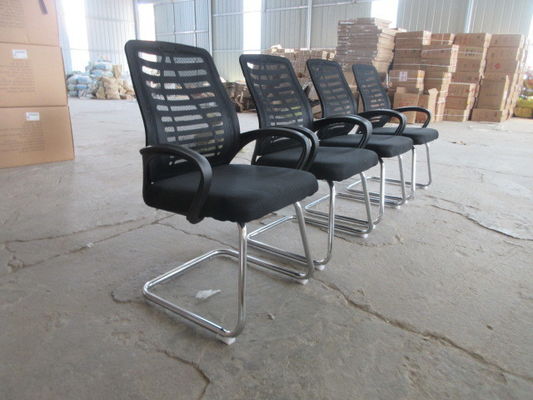 Cadeira Ergonômica de estilo moderno de base prateada cadeira de escritório de malha com altura ajustável