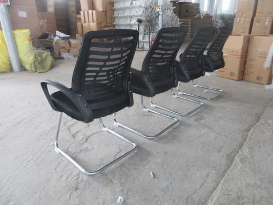 Cadeira Ergonômica de estilo moderno de base prateada cadeira de escritório de malha com altura ajustável