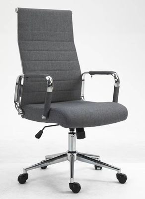 Cadeira de escritório de malha de couro marrom de estilo moderno com suporte lombar e embalagem de correio