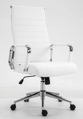Cadeira de escritório de malha de couro marrom de estilo moderno com suporte lombar e embalagem de correio