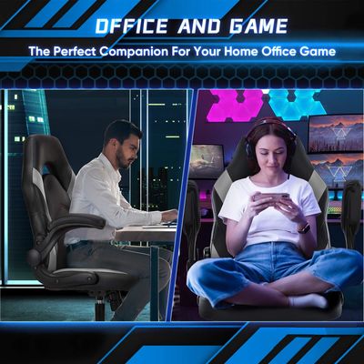 Cadeira de jogo ergonômica de altura ajustável Cadeira de escritório de computador de tecido para jogos de vídeo