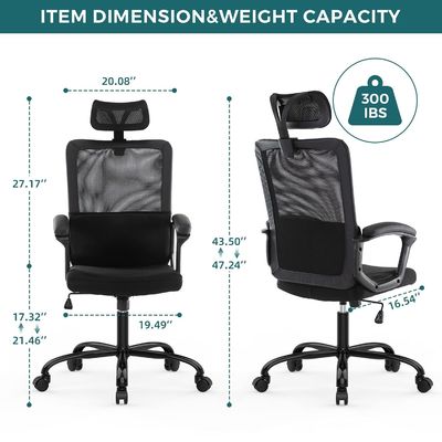 Cadeira de computador de escritório em casa de malha ergonômica com cor personalizada e rolamento rotativo