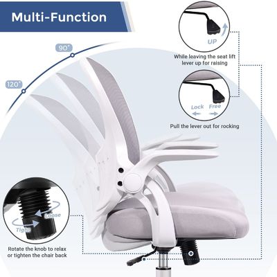 Cadeira de computador de malha de nylon direta com encosto de braço macio e suporte lumbar estofado